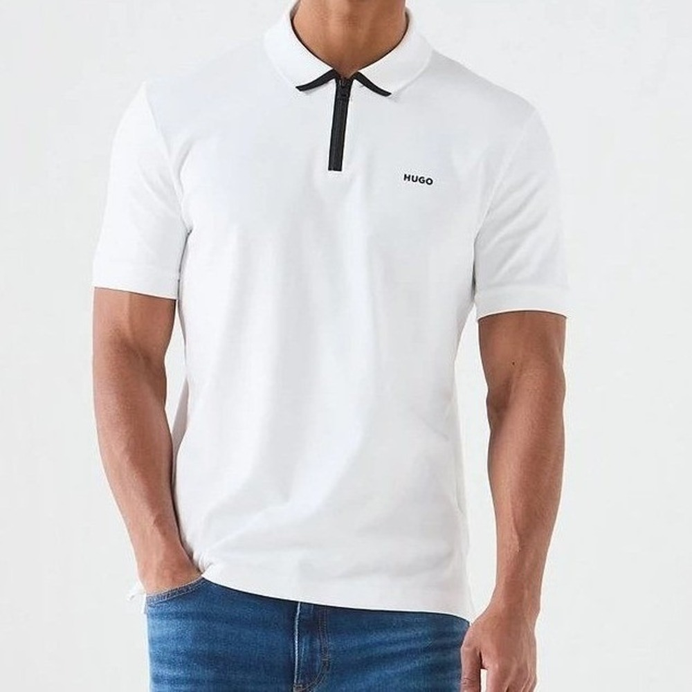NWT Hugo Boss Men's XL White Dalombi Polo Shirt Cotton